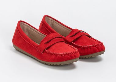Suede loafers - Κόκκινο - Issue - 